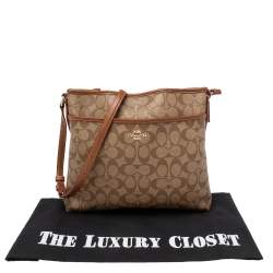Coach Beige Signature Coated Canvas and Leather File Messenger Bag