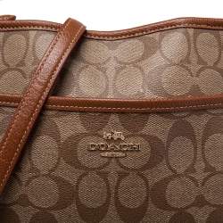 Coach Beige Signature Coated Canvas and Leather File Messenger Bag
