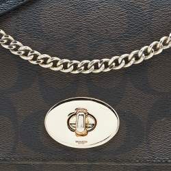 Coach Brown Signature Coated Canvas and Leather Mini Ruby Crossbody Bag