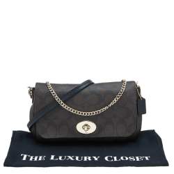 Coach Brown Signature Coated Canvas and Leather Mini Ruby Crossbody Bag