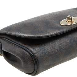 Coach Brown Signature Coated Canvas and Leather Mini Ruby Crossbody Bag