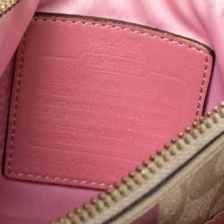 Pre Owned Coach Beige Signature Coated Canvas and Leather Heritage Swingpack Crossbody Bag