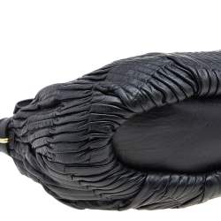 Pre Owned Coach Black Gathered Leather Sophia Madison Satchel