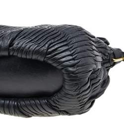 Pre Owned Coach Black Gathered Leather Sophia Madison Satchel