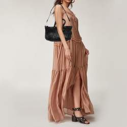 Pre Owned Coach Black Gathered Leather Sophia Madison Satchel