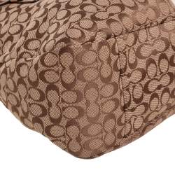 Coach Beige/Brown Signature Canvas And Leather Web Detail Tote