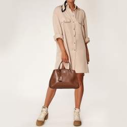 Pre Owned Coach Brown Leather Small Margot Carryall Satchel