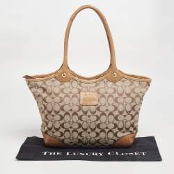 Coach Beige/Tan Signature Canvas Bleecker Tote