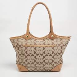 Coach Beige/Tan Signature Canvas Bleecker Tote