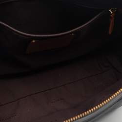 Pre Owned Coach Dark Grey Signature Coated Canvas and Leather Prairie Satchel