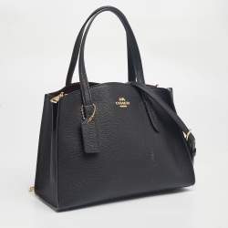 Pre Owned Coach Black Leather Charlie Carryall 28 Bag