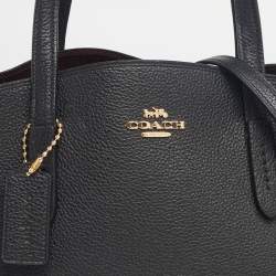 Pre Owned Coach Black Leather Charlie Carryall 28 Bag