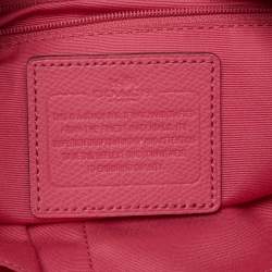مملوكة مسبقًا Coach Brown/Pink Signature Coated Canvas And Leather Crossbody Bag