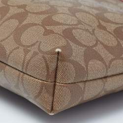 مملوكة مسبقًا Coach Brown/Pink Signature Coated Canvas And Leather Crossbody Bag