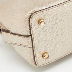 Pre Owned Coach Metallic Gold Leather Mini Sierra Satchel