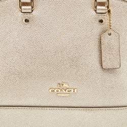 Pre Owned Coach Metallic Gold Leather Mini Sierra Satchel
