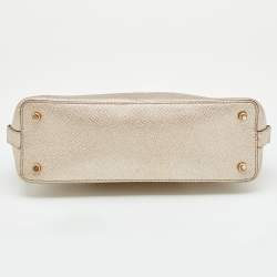 Pre Owned Coach Metallic Gold Leather Mini Sierra Satchel