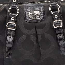 Pre Owned Coach Black Fabric and Leather Madison Juliette Satchel 