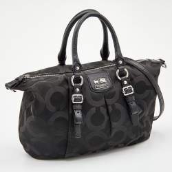 Pre Owned Coach Black Fabric and Leather Madison Juliette Satchel 