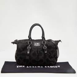 Pre Owned Coach Black Fabric and Leather Madison Juliette Satchel 