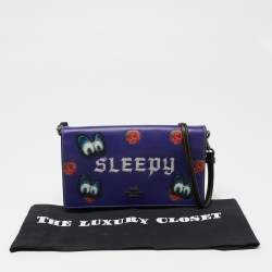 Pre Owned Coach x Disney Purple/Black Leather A Dark Fairy Tale Sleepy Crossbody Bag