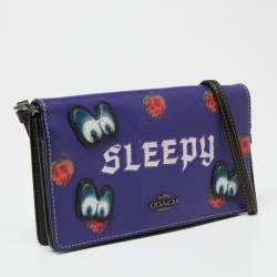 Pre Owned Coach x Disney Purple/Black Leather A Dark Fairy Tale Sleepy Crossbody Bag
