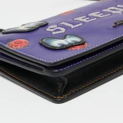 Pre Owned Coach x Disney Purple/Black Leather A Dark Fairy Tale Sleepy Crossbody Bag