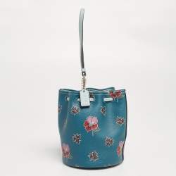 Coach Multicolor Printed Coated Canvas Wristlet Bucket Bag