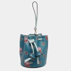 Coach Multicolor Printed Coated Canvas Wristlet Bucket Bag