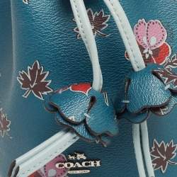 Coach Multicolor Printed Coated Canvas Wristlet Bucket Bag