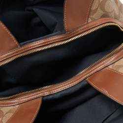 Pre Owned Coach Brown/Beige  Signature Coated Canvas And Leather Edie 31 Bag