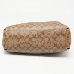 Pre Owned Coach Brown/Beige  Signature Coated Canvas And Leather Edie 31 Bag