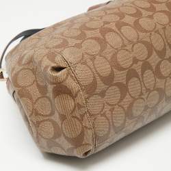 Pre Owned Coach Brown/Beige  Signature Coated Canvas And Leather Edie 31 Bag