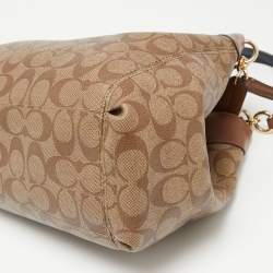 Pre Owned Coach Brown/Beige  Signature Coated Canvas And Leather Edie 31 Bag