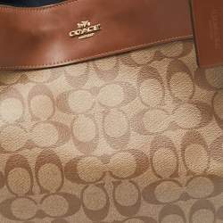 Pre Owned Coach Brown/Beige  Signature Coated Canvas And Leather Edie 31 Bag