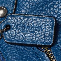 Pre Owned Coach Blue Grain Leather Mickie Crossbody Bag