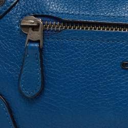 Pre Owned Coach Blue Grain Leather Mickie Crossbody Bag