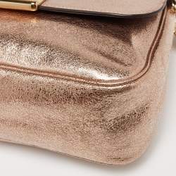 Pre Owned Coach Metallic Rose Gold Leather Cassidy Shoulder Bag