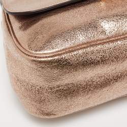 Pre Owned Coach Metallic Rose Gold Leather Cassidy Shoulder Bag