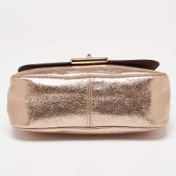 Pre Owned Coach Metallic Rose Gold Leather Cassidy Shoulder Bag