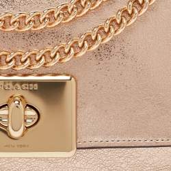 Pre Owned Coach Metallic Rose Gold Leather Cassidy Shoulder Bag