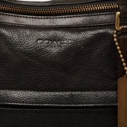 Coach Black/Dark Brown Leather Briefcase Bag