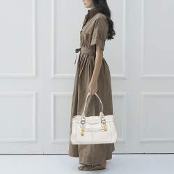 Pre Owned Coach White Leather Penelope Tote