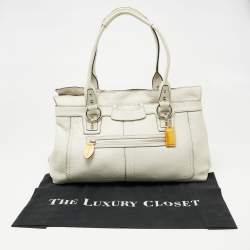 Pre Owned Coach White Leather Penelope Tote