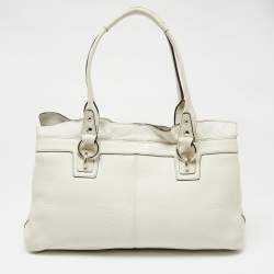 Pre Owned Coach White Leather Penelope Tote