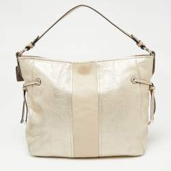 Coach Light Gold Leather Side String Shoulder Bag