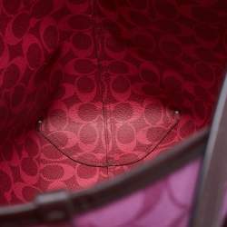 Coach Purple/Pink Signature Coated Canvas and Leather Reversible City Tote