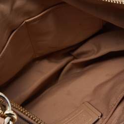 Pre Owned Coach Beige Grained Leather Hobo 