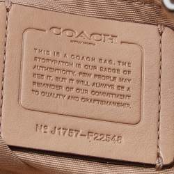 Pre Owned Coach Beige Grained Leather Hobo 