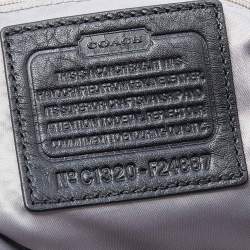 Pre Owned Coach Black Leather and Lizard Embossed Leather Ashley Tote